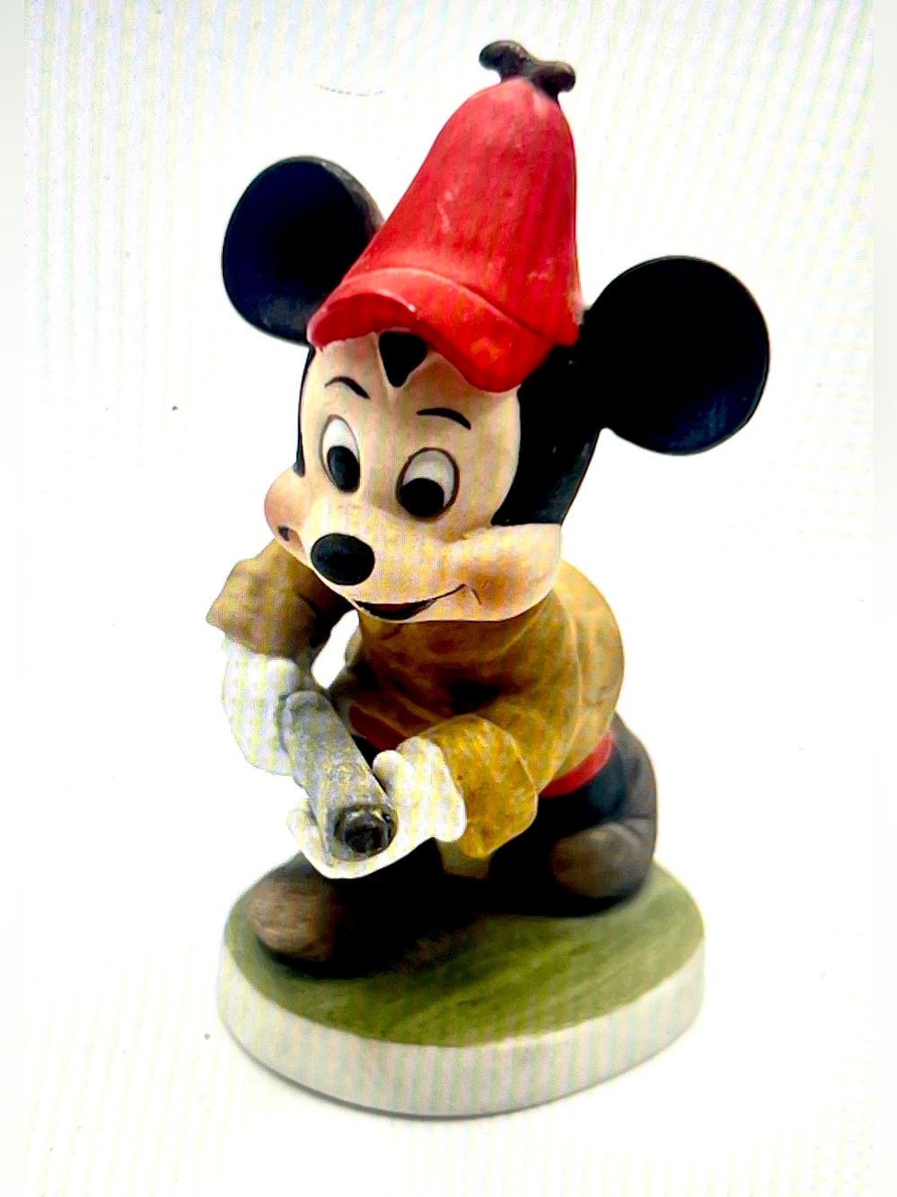 Vintage 4” Bisque Ceramic Walt Disney Productions Mickey Mouse Hunter Figurine